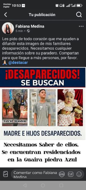 Astrid Rondón y hijos