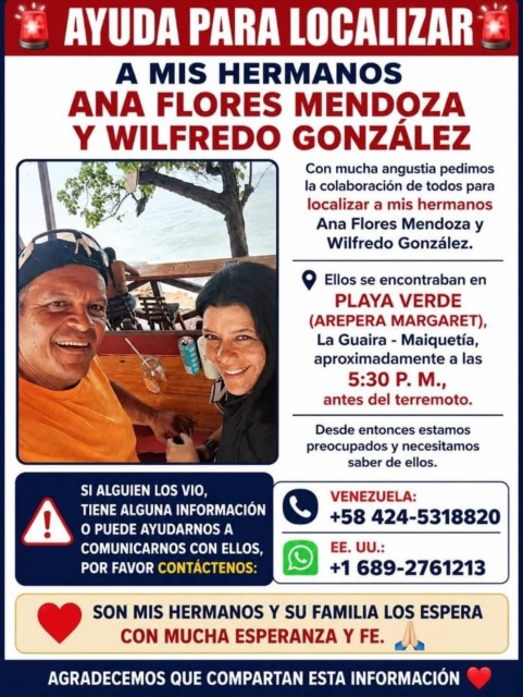 Ana flores Mendoza y Wilfredo González
