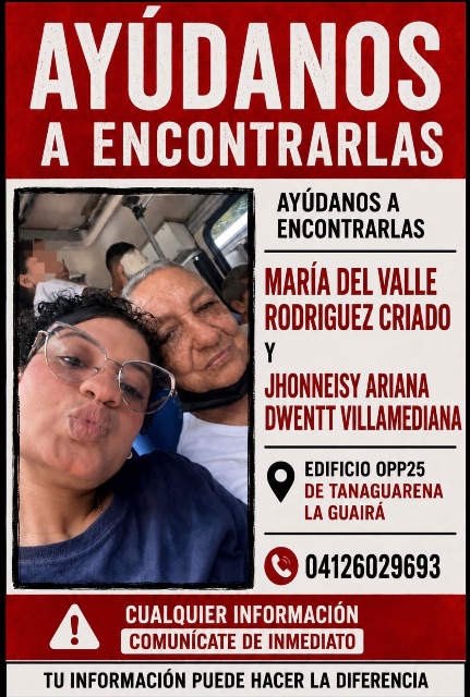 Maria del valle Rodríguez criado y Jhonneisy Dwentt villamediana