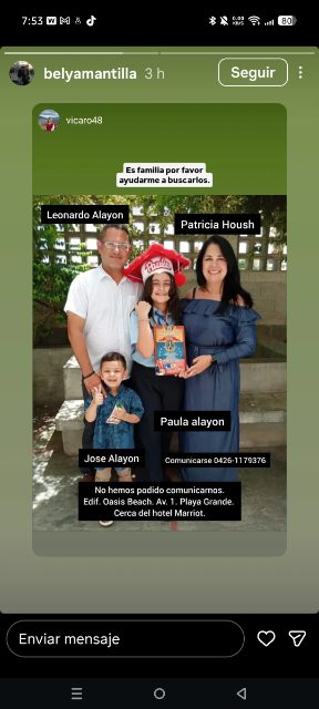 Leonardo Alayón y familia