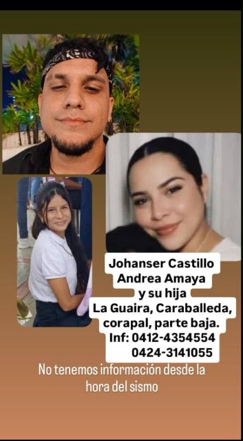 Johanser castillo Andrea Amaya y su hija