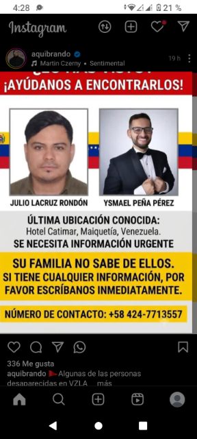 Julio la cruz rondón e Ismael peña perez
