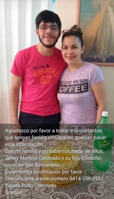 Jenny moreno coronado y su hijo Christopher