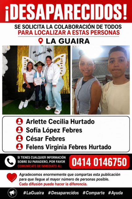 Arlette Hurtado  y familia