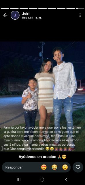 Eisi escalona Samuel florian y jorge florian  y su mamá