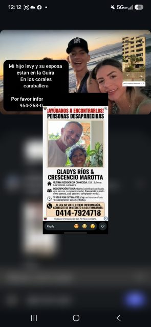 Gladys Ríos y Crescencio Marotta.