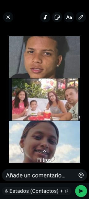 Ayúdame a disfundir son mi familia son de la Guaira sector punta de mulatos cerro el tanque son: Jose Miguel Ramírez  Leidy Ramos  Henyely Ramírez  Abraham Ramírez  Josleydy Ramírez  Jose Ramírez  Avísenme 04243025998