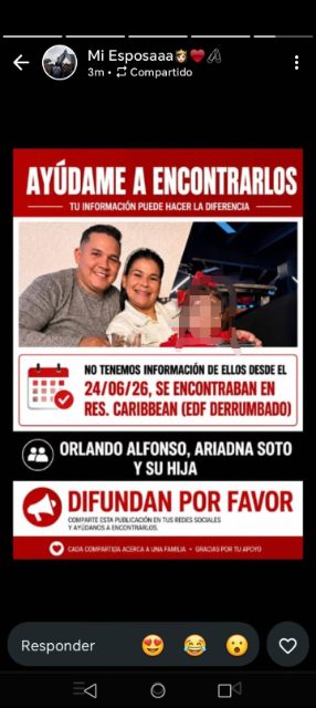 Orlando José Alfonso, su esposa Ariadna Soto y su hija