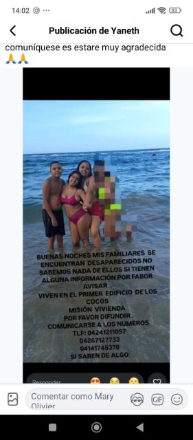 Son tres personas Desaparecidas, pondré cualquier fecha de nacimiento vale Por favor encuentrenlas, ( pondré mi CI ) Su familia los están buscando
