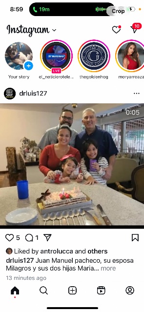 Milagros Pacheco y familia