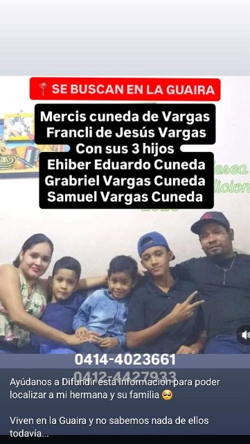 Samuel vargas, Grabiel vargas, ehiber cumeda, mercis cumeda y Francisco vargas