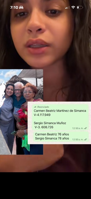 Carmen Beatriz Martinez de Simanca 76  años/ Sergio simanca Muñoz 78 años