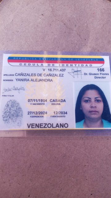 Yanira alejandra  de cañizalez marquez