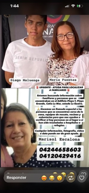 María fuentes Diego Maluenga y Marisol escalona