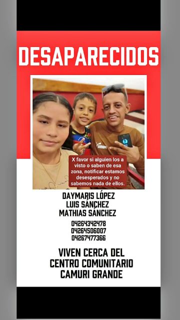 Daymaris López, Luis Sanchez y Mathias Sánchez