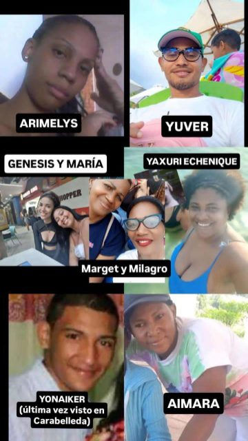 Arismely castro, yuver castro  Génesis y maria Escobar Margaret sojo y milagro escobar Aimara pantoja yonaiker Estudillo  números de contacto 04245803117 04127619196 todos son de la guaria