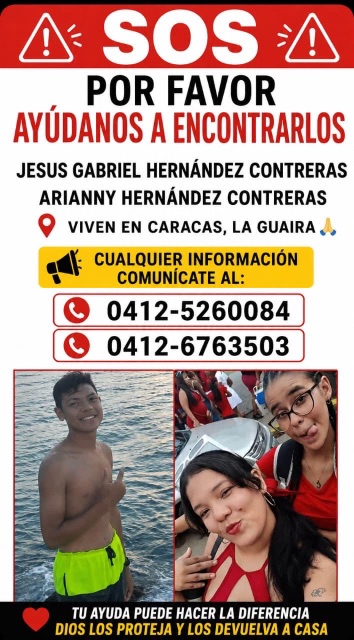 Jesús Gabriel Hernández contreras y Arianny Hernández contreras