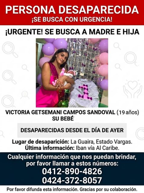 Victoria campos y su bebé de 1 mes