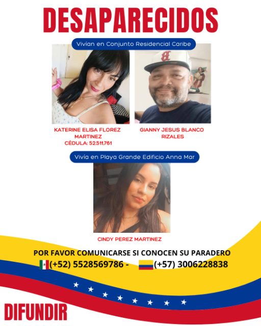 katerine florez, gianny blanco y cindy perez