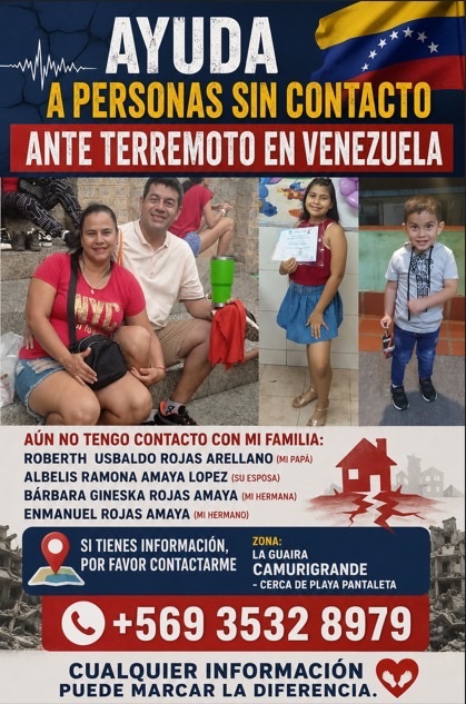 Roberth Usbaldo Rojas Arellano, Albelis Ramona Amaya López, Barbara gineska Rojas Amaya, Emmanuel Rojas Amaya