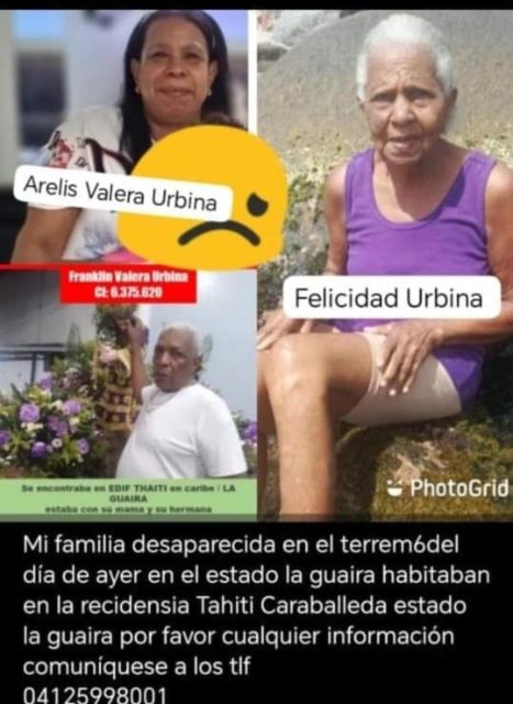 arelis valera urbina, franklin valera urbina, felicidad urbina