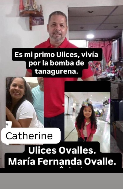 Catherine mencia, Ulises ovalle y su hija María Fernanda ovalles