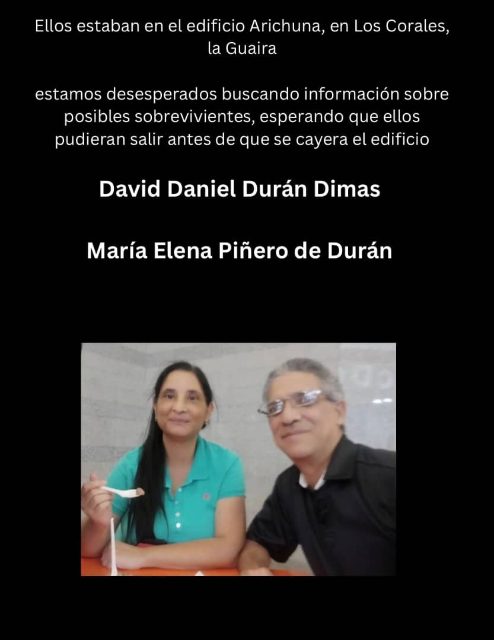 María Elena Piñero de Duran  CI: 6886449 David Daniel Duran Dimas  Ci 6201193