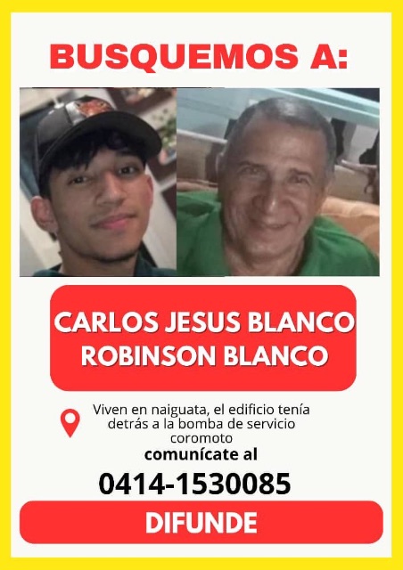 Robinson blanco y Carlos Jesús blanco